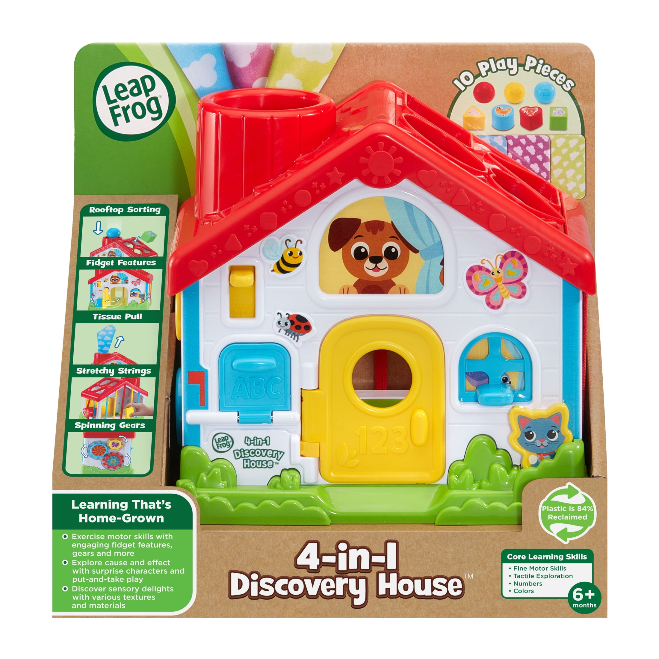 LeapFrog 4-in-1 Discovery House Plastic, Elastic, Fabric with Accessories, Baby and Toddler Toys