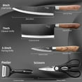 thumbnail image 3 of Myvit Chef Knife Set for Kitchen,Stainless Steel Nakiri Knife with Scissor and Peeler Gift Case, 3 of 9