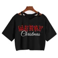 thumbnail image 1 of Camiseta de árbol de leopardo de Reno para mujer, ropa de Navidad, Tops cortos de Feliz Navidad, camiseta gótica Harajuku, camiseta de Mange de Año Nuevo, 1 of 5