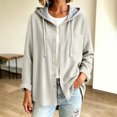 thumbnail image 4 of Nowekniz Corduroy Hooded Shirt Jacket, Waffle Long Sleeve Button Down Lightweight Casual Coat, Versatile Hooded Sweatshirt Tee for Daily Casual and Running Wear, 4 of 7