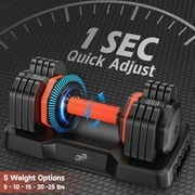 FED fitness Adjustable Dumbbells Set 25LB A Pair Dumbbells Weights, 5 in 1 Free Weights 5/10/15/20/25lb/50lb Dumbbell with Anti-Slip Handle, Suitable for Home Gym Exercise Equipment
