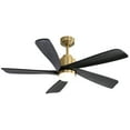 thumbnail image 2 of Sofucor 52-Inch Black Gold Wood Blade Ceiling Fan with LED Light and Remote Control - Modern, Farmhouse, Contemporary, 2 of 10