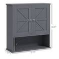 thumbnail image 2 of Bathroom Storage Cabinet Wall Mounted, Modern Wooden Over the Toilet Storage Cabinet with 3-level Adjustable Shelf and 2 Door, Bathroom Medicine Cabinet Gray, 2 of 6