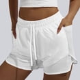 thumbnail image 2 of Stamzod Yoga Workout Shorts Women Solid Drawstring Athletic Shorts Breathable Sports Running Shorts White B XL, 2 of 9