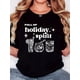 thumbnail image 1 of Camiseta con gráfico retro de cóctel navideño para mujer - Negra con estampado blanco, diseño "Llena de espíritu navideño", camiseta informal de cuello redondo y manga corta, perfecta para ocasiones f, 1 of 6