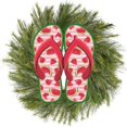 thumbnail image 3 of 13" Metal Embossed Flip Flops: Watermelon Red, 3 of 3