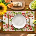 thumbnail image 5 of Sm:)e Strawberry Summer Placemats Set of 4 Buffalo Plaid Check Spring Summer Fruit Birthday Baby Shower Party Kitchen Dining Home Decoration,12 x 18 Inch, 5 of 7