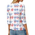 thumbnail image 4 of MEICHEN 4th of July Women's Three Quarter Sleeve Shirt USA Patriotic Flag Graphic Print Top Summer 250th Anniversary Tops, 4 of 6