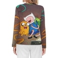 thumbnail image 2 of Adventure Time Women's Pajama Top 3D Digital Print Sleepwear Trendy Crewneck Pullovers Long Sleeve Shirts 5XL, 2 of 8