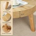 thumbnail image 5 of Farmhouse Round Coffee Table Set of 3, Boho Sofa Side Nesting Tables End Table Set with Wood Natural Finish for Living Room, Bedroom, Home Office,Natural, 5 of 17