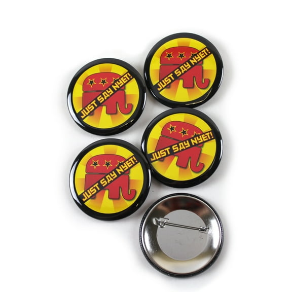 Just Say Nyet! No Republican No Russian Campaign Political Pinback Buttons - 2.25 Inch Round - 5 Pack