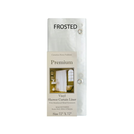 Light Brown Shower Curtain Liner Frosty Clear Standard Size 4 Gauge Magnetized Shower Curtain Liner Made with Mold, Mildew and Bacteria Resistant Vinyl ()