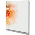 thumbnail image 2 of Orange Rose Flower Watercolor - Flower Artwork on Canvas, 2 of 4