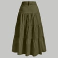 thumbnail image 5 of Women's Long Skirts Flowy High Waist A Line Skirts Summer Pleated Loose Causal Skirts, 2XL, 5 of 5