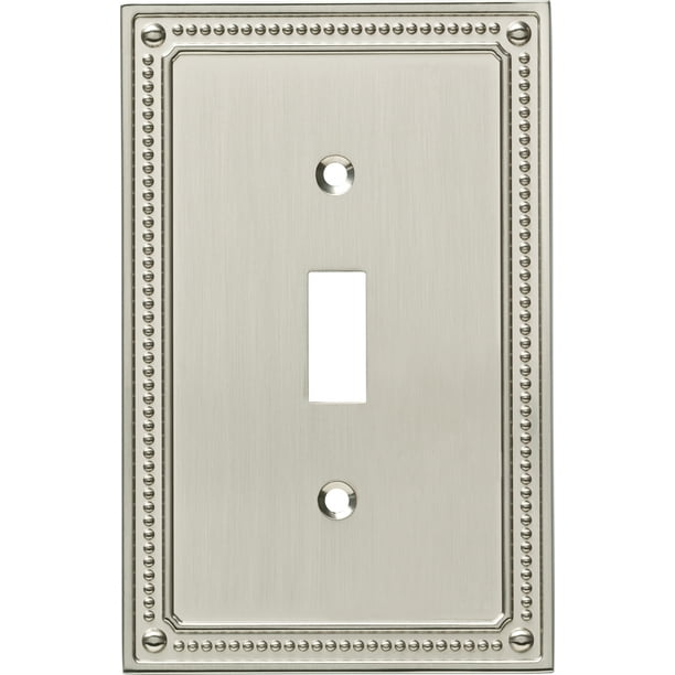 Franklin Brass Classic Beaded Single Switch Wall Plate in Satin Nickel