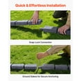 thumbnail image 4 of KFFKFF Faux Stone Garden Edging Kit, 15.5 ft No-Dig Border for Lawns, Flower Beds, and Yards, 4 Sections with 6 Bricks Each 46.46"L x 3.74"W x 2.24"H, Includes 12 Spikes & End Cap, Gray, 4 of 9