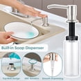 thumbnail image 3 of Wowkk Kitchen Sink Faucets with Pull Down Sprayer and Soap Dispenser, 304 Stainless Steel Single Handle Kitchen Faucet, 2 Water Modes with Deck Plate for Laundry Utility Camper, Brushed Nickel, 3 of 10
