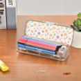 thumbnail image 7 of Plastic Pencil Box Large Capacity Pencil Boxes Clear Boxes with Snap-Tight Lid Stylish Office Supplies Storage Organizer Box Cartoon Candy Pattern, 7 of 7