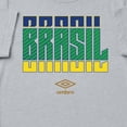 thumbnail image 2 of Umbro Men's Brasil Stacked Soccer T Shirt (Grey Heather, S-XXXL), 2 of 4