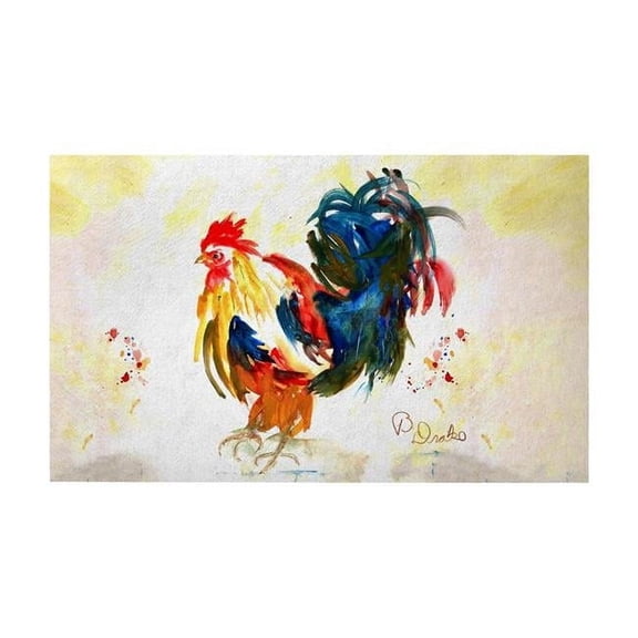 Betsy Drake DM1382G 30 x 50 in. Colorful Rooster Door Mat