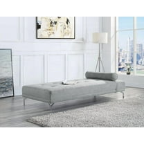 Quenti's Gray Melange Velvet Sofa Bed with D23 Foam Density and 9" Thick Cushions
