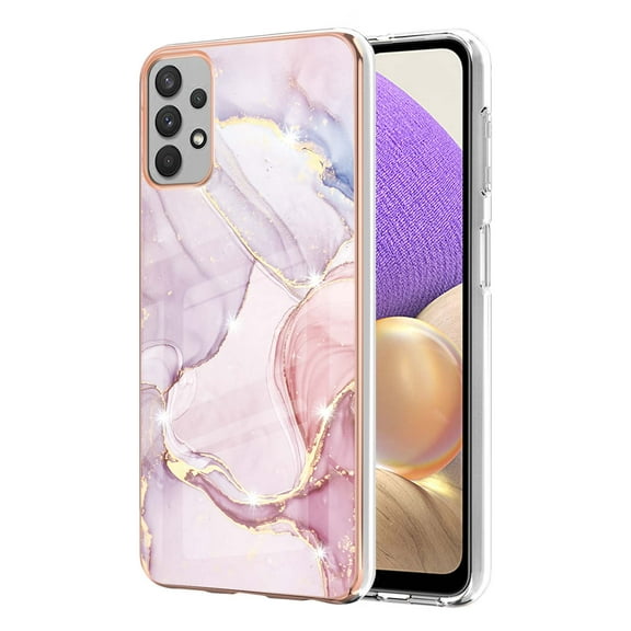 Allytech Galaxy A32 5G Case [Not for A32 4G], Pretty Marble TPU Slim Back Shell Anti-scratch Shock-absorbing Lightweight Protective Case Cover for Samsung Galaxy A32 5G, Pink