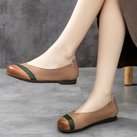 

Aayomet Wedge Flip Flop Fashion Summer And Autumn Women Casual Shoes Flat Bottom Comfortable Round Toe Colorblock Shallow Mouth Khaki 42