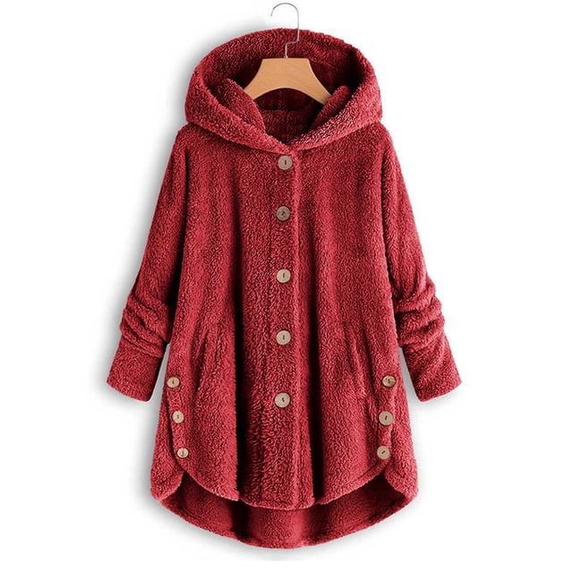 Qertyioot Chandail Tendance pour Femmes à Boutons, Col en V, Manches Longues, Blouse à Capuche, Ciat