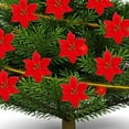 thumbnail image 6 of FOMIYES Red Glitter Christmas Poinsettia Flowers PVC Decor for Trees, 6 of 8
