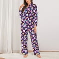 thumbnail image 2 of Balery Skull colorful mushroom rainbow Conjunto de Pijama con Estampado para Mujer, Conjunto de Dos Piezas con Manga Larga, Ropa de Dormir Suave con Bolsillos, Pijamas Cómodos-XX-Large, 2 of 7