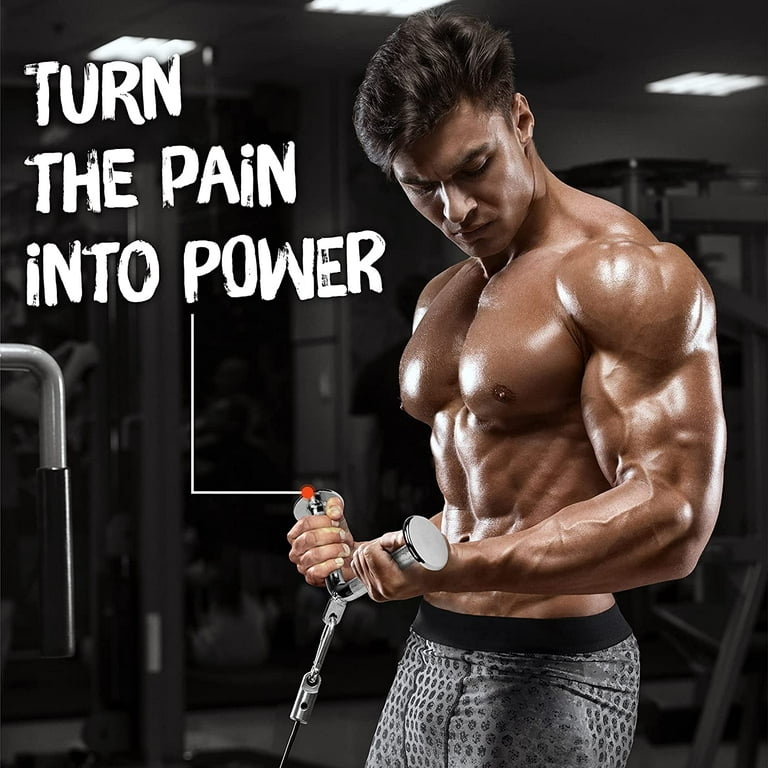 Yes4All - Barra con impugnature in Gomma per Wide Grip Curl, LAT Pull