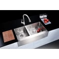 thumbnail image 4 of Elysian Farmhouse 36" 40/60 Dual Basin Handmade Stainless Steel Kitchen Sink, 4 of 17