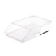 thumbnail image 1 of Caja de almacenamiento de plástico con ranuras para huevos más gruesos, apta para el frigorífico y la cocina, organizador de huevos con ruedas transparente blanco, 1 of 6
