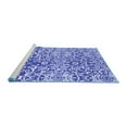 thumbnail image 2 of Ahgly Company Machine Washable Indoor Square Abstract Blue Modern Area Rugs, 6' Square, 2 of 4
