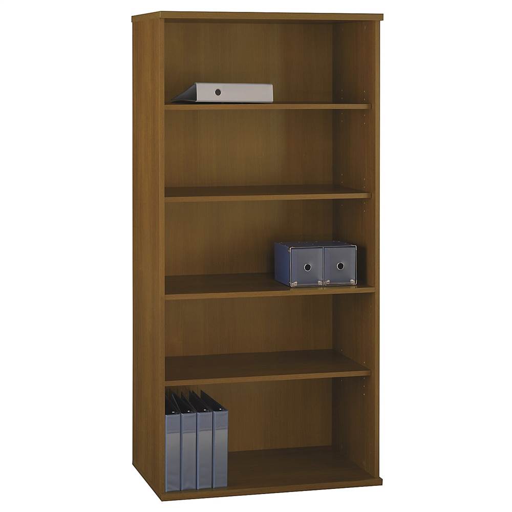 Open Double Office Bookcase in Warm Oak - Series C