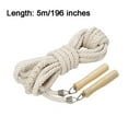thumbnail image 2 of Extra Long Multi-Person Linen Jump Rope, 5 Meter with Wooden Handles for Group Jumping Games, Team Fitness Activity, Outdoor Cooperative Exercise for All Ages, 2 of 5