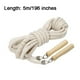 thumbnail image 1 of Cuerda De Saltar De Algodn Y Lino, 2, 4 M De Largo, Mango De Doble Trenzado, Para Fitness Infantil, Para Entrenamiento En Interiores, Paquete De 1, Color Natural, UKHBMC, 1 of 8