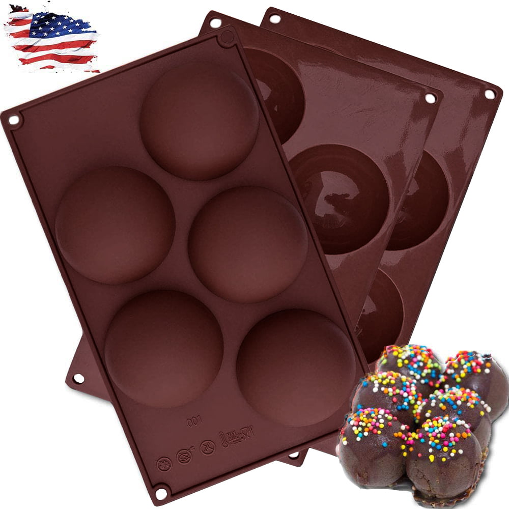 5-cavity Extra Large Semi Sphere Silicone Mold Cocoa Chocolate Bombs Molds for for sale online 