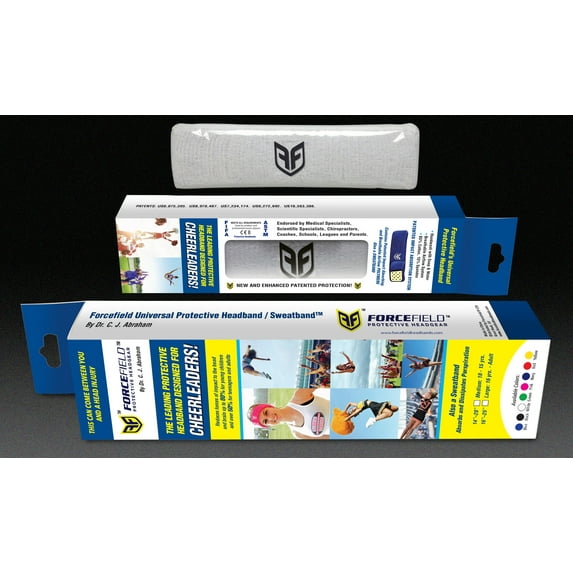 Forcefield Universal Protective Headgear for Cheerleader WHITE (16" stretches to 20") MD