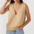 thumbnail image 2 of Womens Cropped Vest Top Sleeveless Sweater for Trendy Layered Outfits Women's Knit Sweater Vest Casual V Neck Sleeveless Pullover Solid Color Basic Cardigan For Spring Fall Winter Daily Wear, 2 of 4