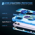 thumbnail image 3 of CASEFIV for iPhone 11 Case,Shiny in The Dark Three Layer Heavy Duty Shockproof Protection Hard Plastic Bumper +Soft Silicone Rubber Protective Case 6.1 inch,Blue Rose, 3 of 6