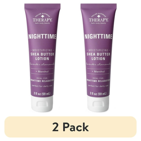 (2 pack) Village Naturals Therapy Nighttime Moisturizing Shea Butter Hand & Body Lotion