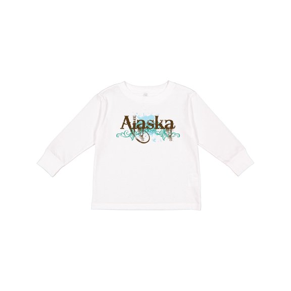 Inktastic Alaska Grunge Boys or Girls Long Sleeve Toddler T-Shirt