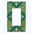 thumbnail image 5 of Metal Light Switch Plate Cover Elegant Green Yellow Diamond Cross Damask DAM091, 5 of 13