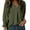 Military green, variant on Women's Dressy Casual V Neck Batwing Sleeve Blouse - Loose Fit Smocked Cuff Fall Tops