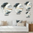 thumbnail image 4 of Designart "Marble Fusion Black and Gold II" Abstract Marble Metal Round Art Print, 4 of 5