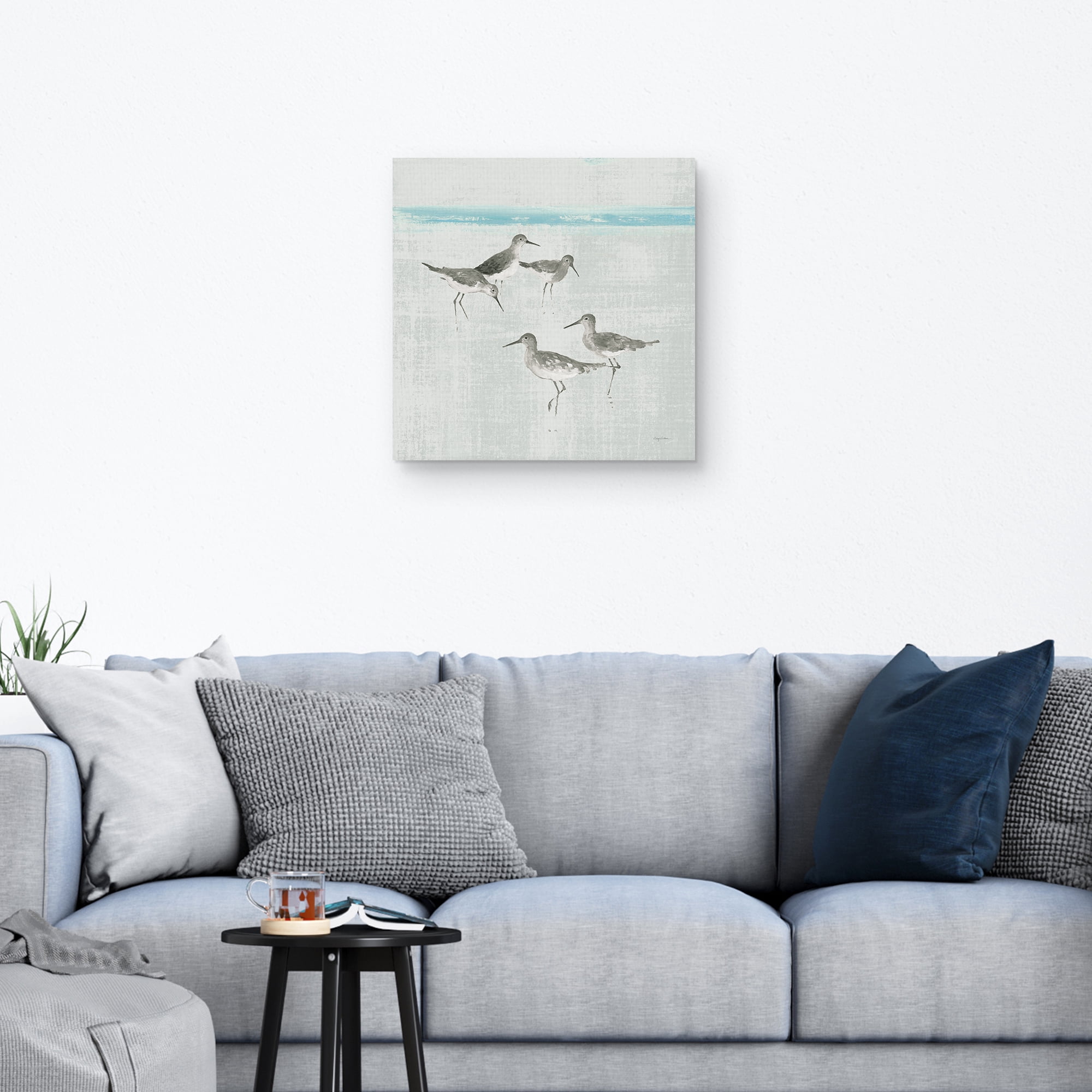 Sandpipers Square I Gray by Avery Tillmon Canvas Art Print