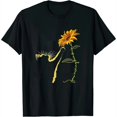 thumbnail image 1 of Camiseta de Girasol y Gato para Amantes de Gatos, Mamá Gato, Mujer Gata, Talla S Negra para Mujer, 1 of 5