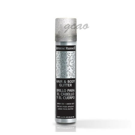Jerome Russell Hair And Body Glitter Spray, Silver, 2.2 Oz