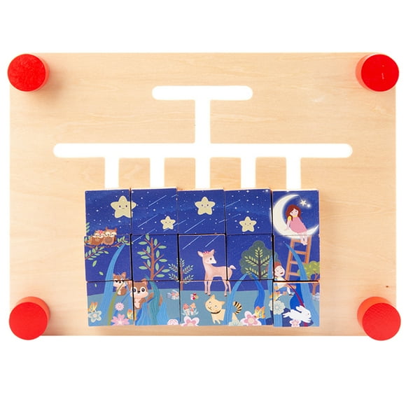 Amdohai Puzzle Color Game with Hourglass Safe Wood Material Slide Puzzle Color Shape Matching Baby Educational Toy for Preschool Babies Kids Children 36 Months +